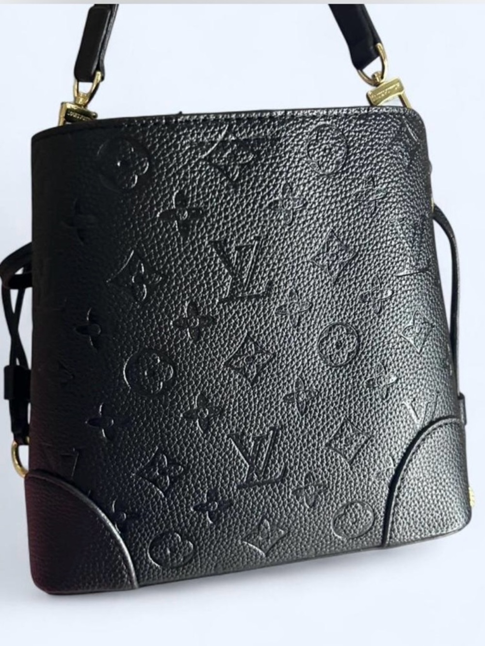 ‼️WOW‼️LV LAURA V Luxury Black Monogram-Embossed Leather Shoulder Bag‼️ - Picture 2 of 8